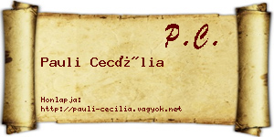 Pauli Cecília névjegykártya