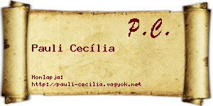 Pauli Cecília névjegykártya